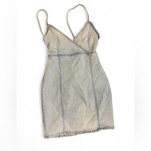 New Look Light Denim Slip Mini Dress Spaghetti Strap